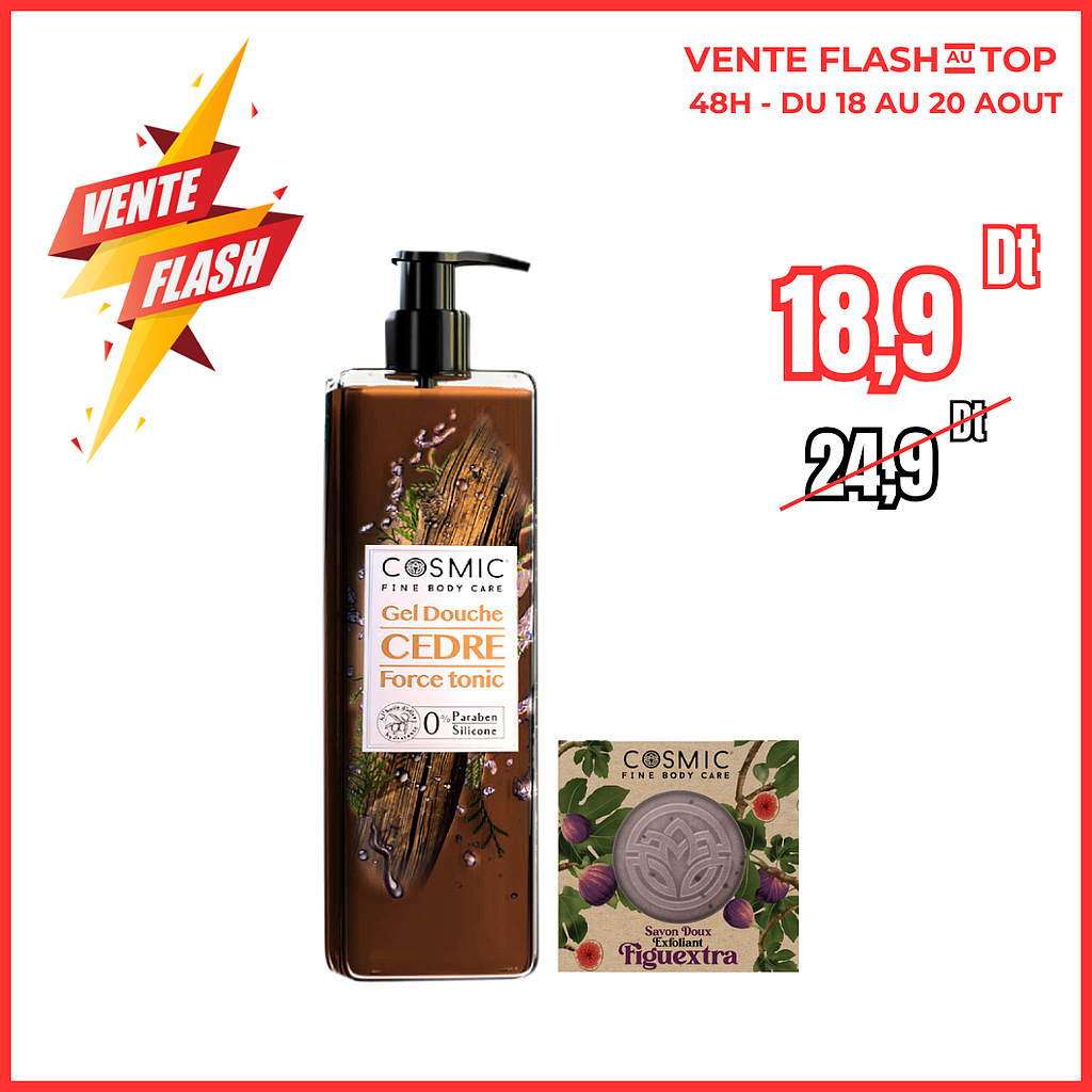 Gel douche Cèdre+  Savon Doux Figuextra ( vente flash)