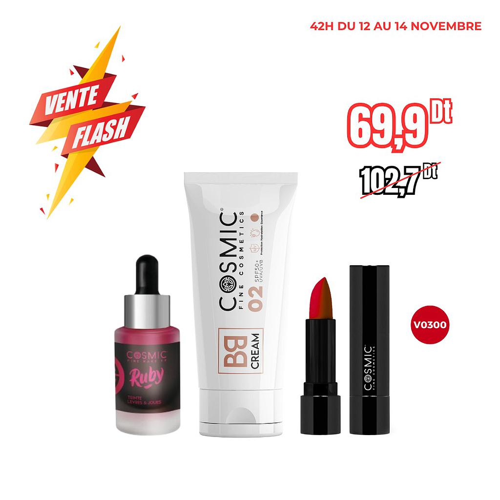 Pack(BB créme+Teinte ruby+Rouge à lévre V700)(VENTE FLASH)