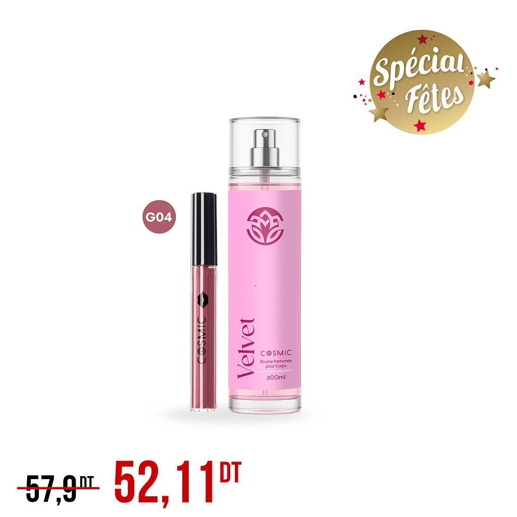 Pack Brume Velvet &amp; Gloss G04 (Promo Fin d'Année)