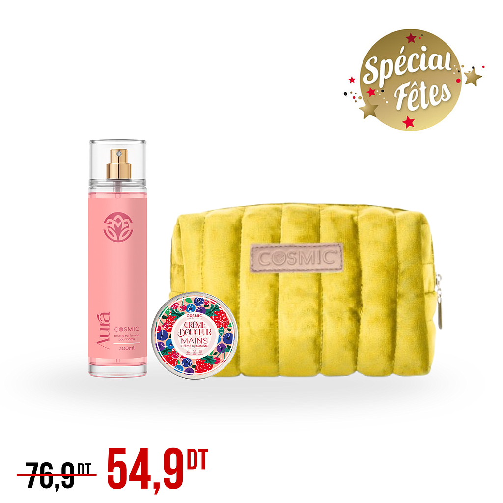 Pack Brume Aura &amp; Crème à Mains + Trousse COSMIC (Promo Fin d'Année)