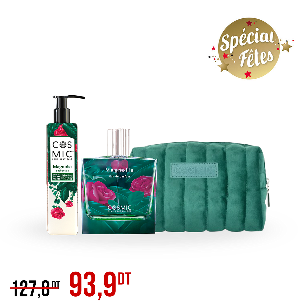 Pack Parfum &amp; Lotion Magnolia + Trousse COSMIC (Promo Fin d'Année)