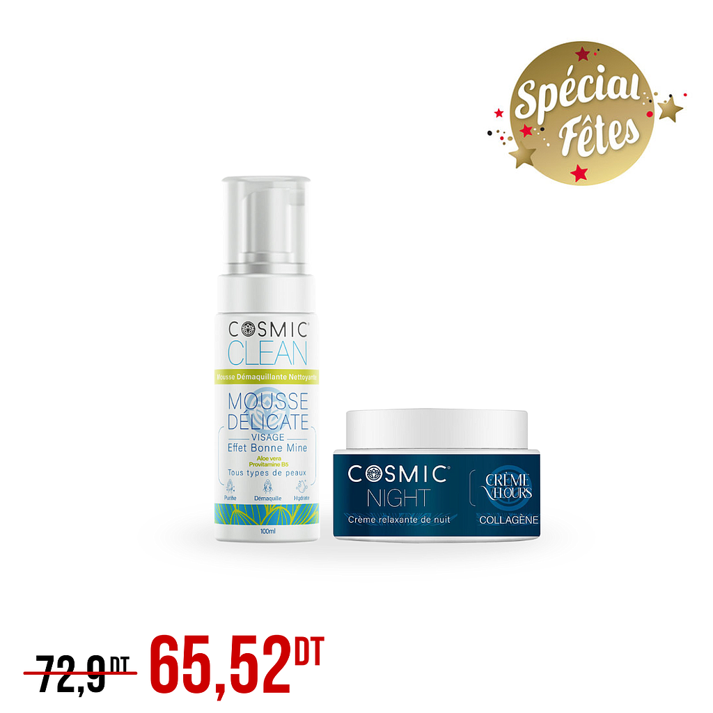 Pack Mousse Délicate &amp; Crème Velours Night (Promo Fin d'Année)