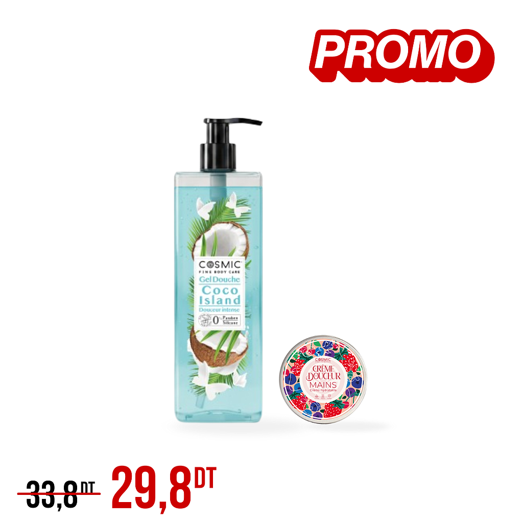 Pack Crème à Mains &amp; Gel Douche Coco Island (PROMO)