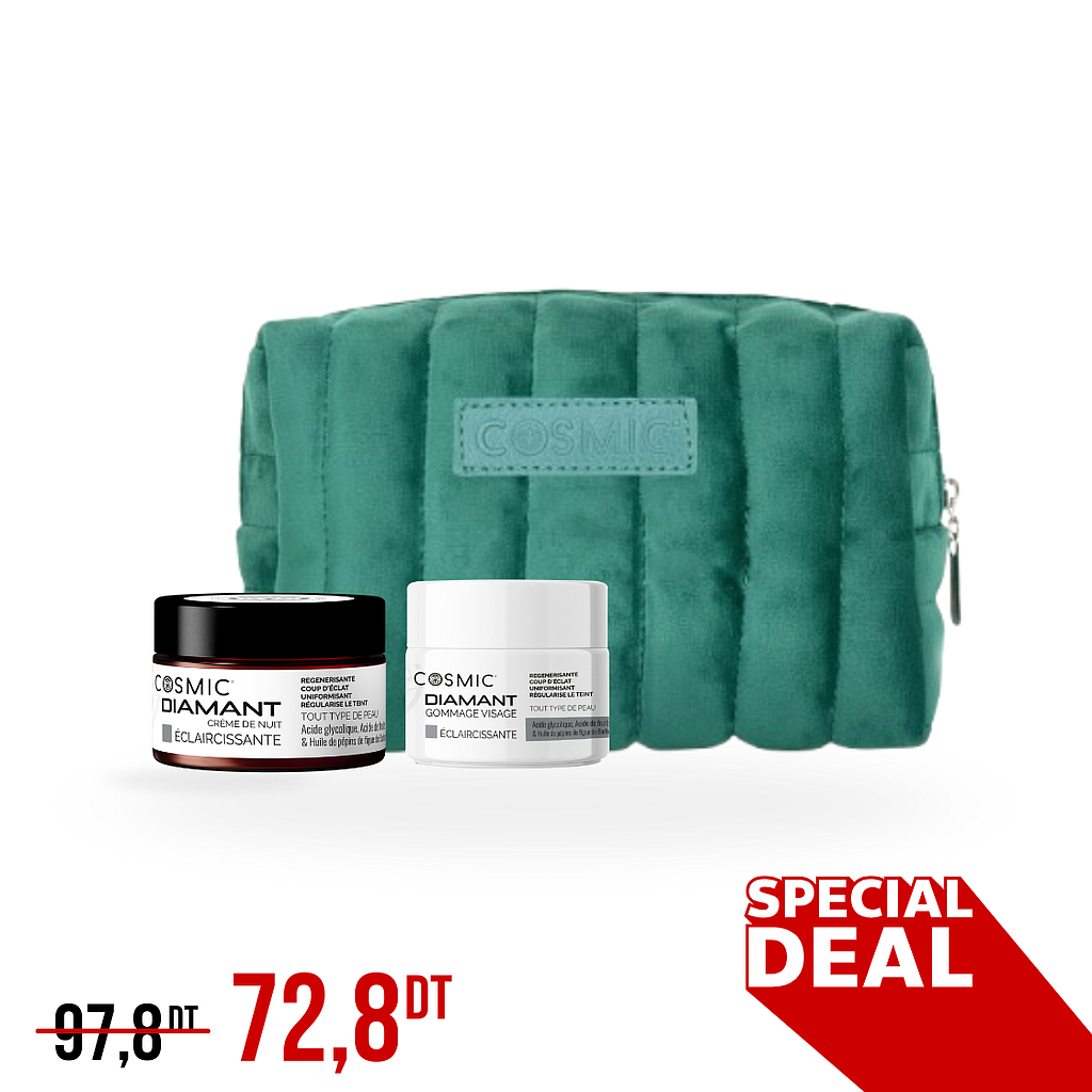 Pack Gommage &amp; Crème de Nuit DIAMANT + Trousse COSMIC (PROMO)