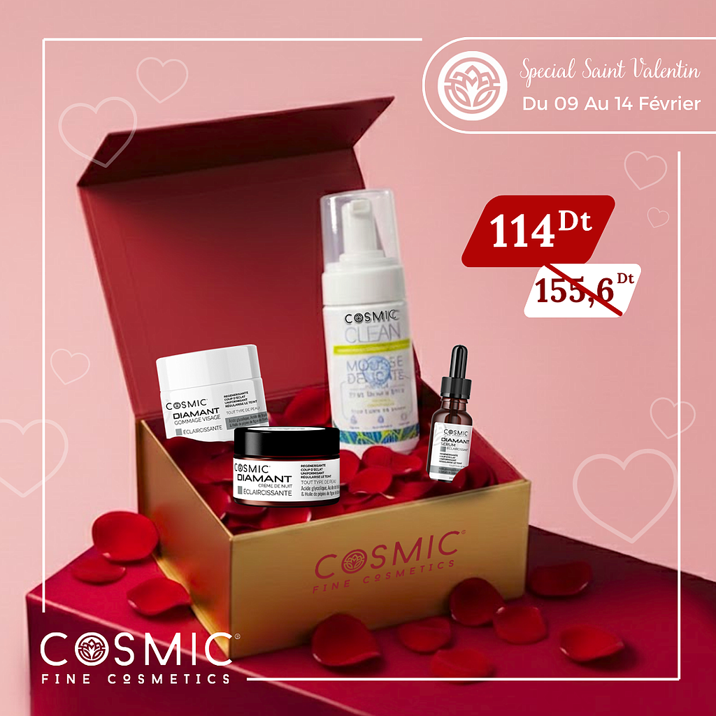 Pack Gommage, Sérum Diamant, Crème de Nuit Diamant, Mousse Délicate + Coffret