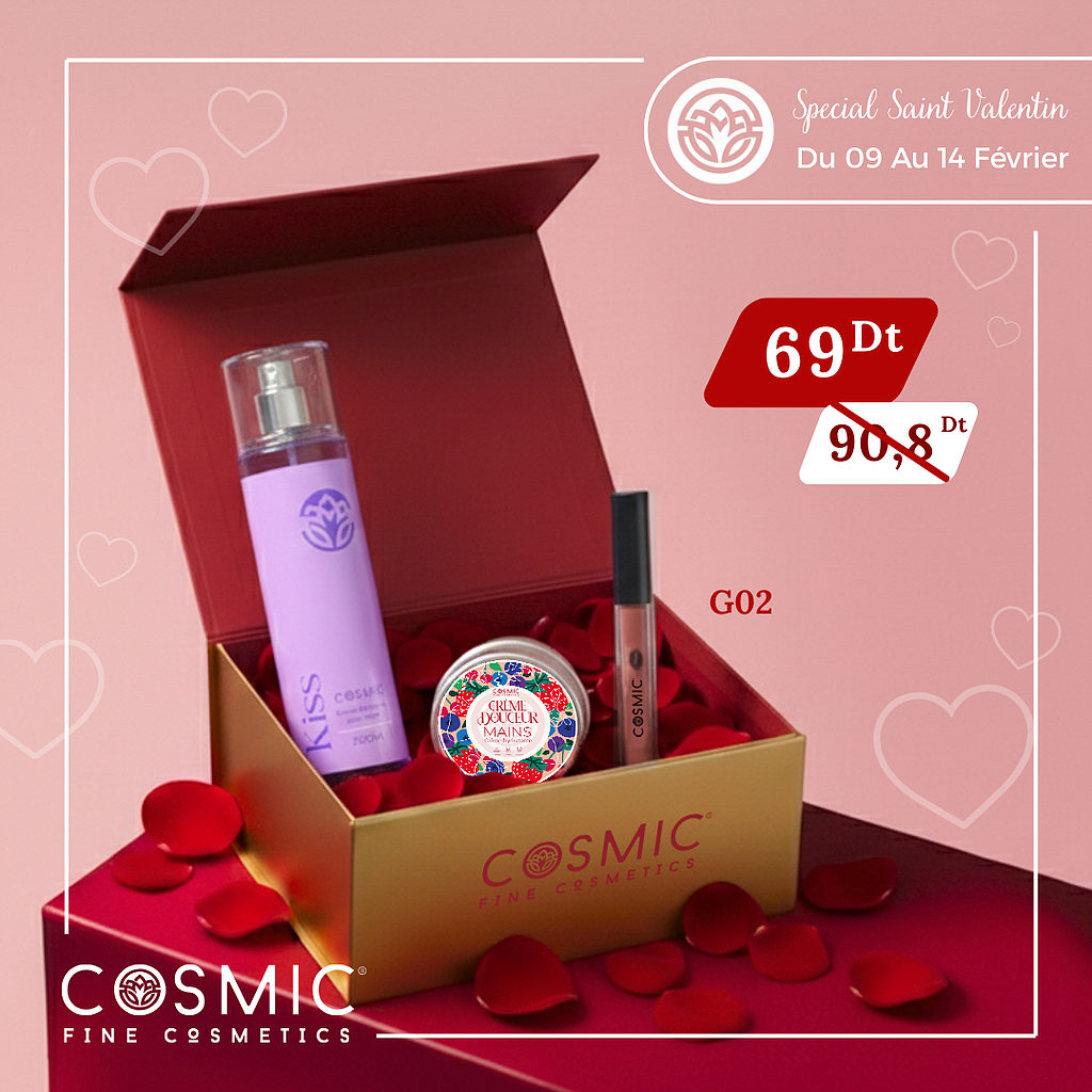 Pack Brume Kiss, Crème à mains, Lip Gloss Matte 02 + Coffret