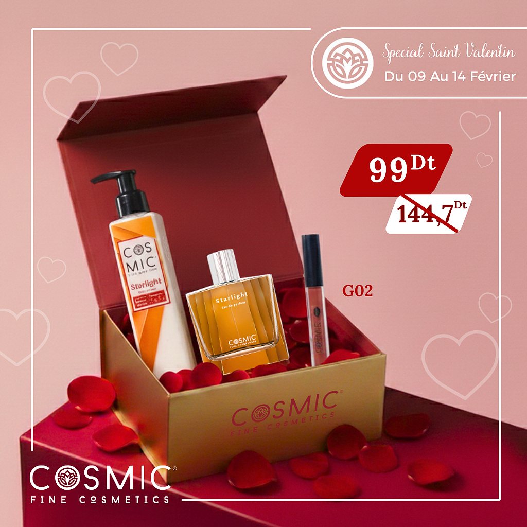 Pack Parfum &amp; Lotion Starlight, Lip Gloss Matte G02 + Coffret