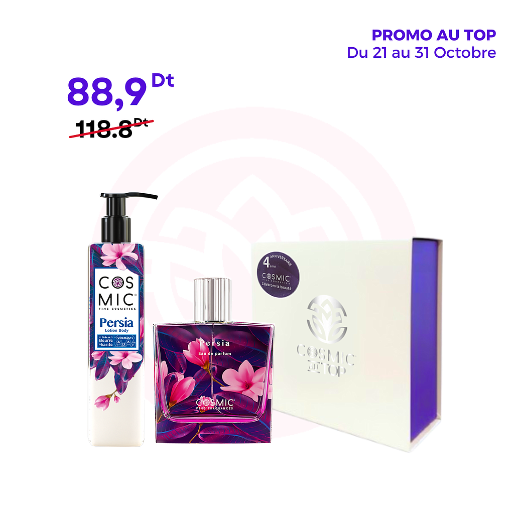 Pack Parfum &amp; Lotion Persia + Coffret COSMIC (PROMO)