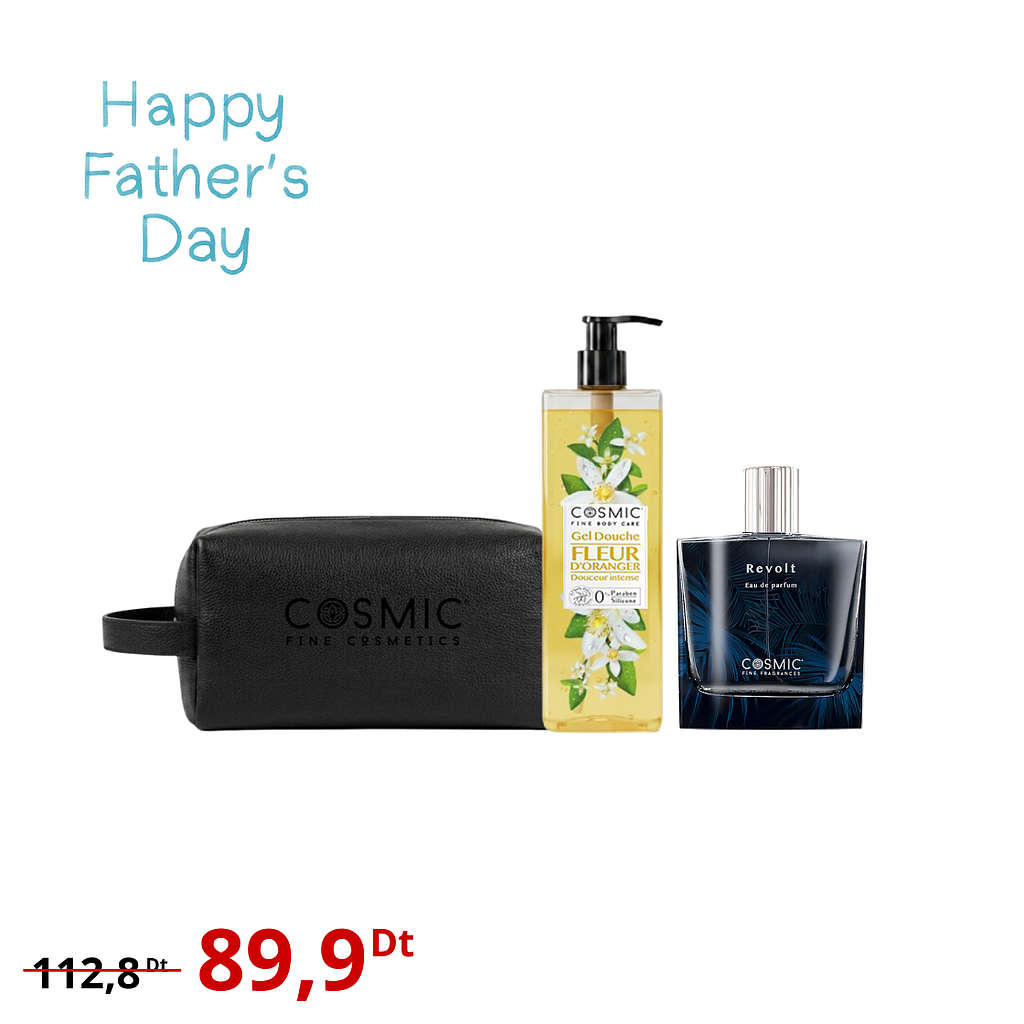 Pack Eau de Parfum Revolt + Gel Douche Fleur d'Oranger + Trousse Noir